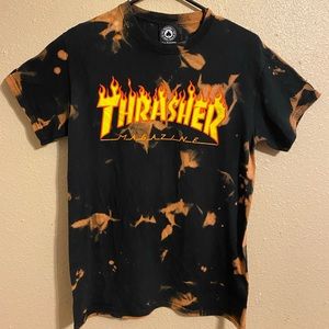 Thrasher Black Tee Bleached